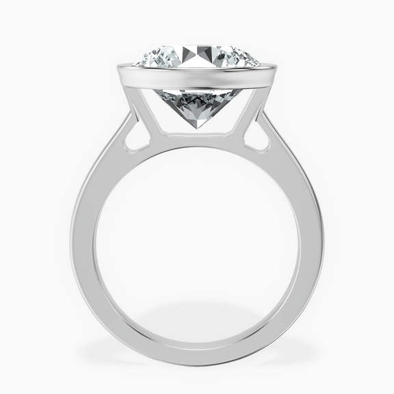 Platinum Bezel Set Solitaire Lab Diamond Ring side right image one