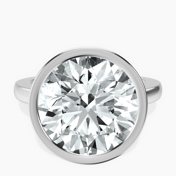 14kt White Gold Bezel Set Solitaire Lab Diamond Ring front image