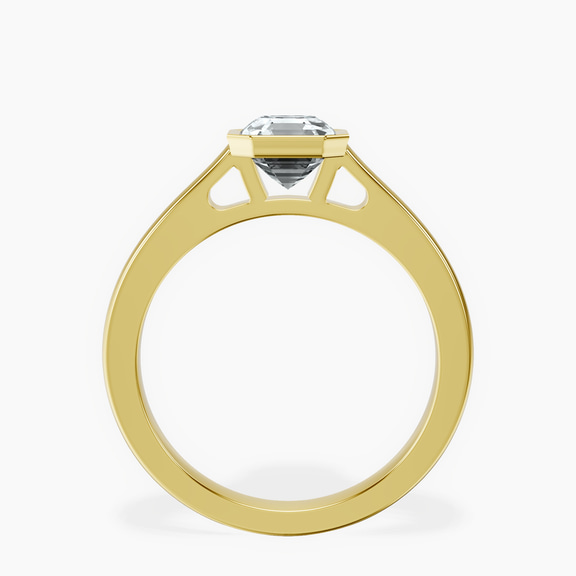 10kt Yellow Gold Bezel Set Solitaire Lab Diamond Ring side right image one