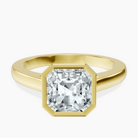 14kt Yellow Gold Bezel Set Solitaire Lab Diamond Ring front image