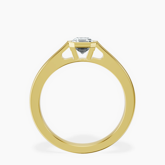 14kt Yellow Gold Bezel Set Solitaire Lab Diamond Ring side right image one