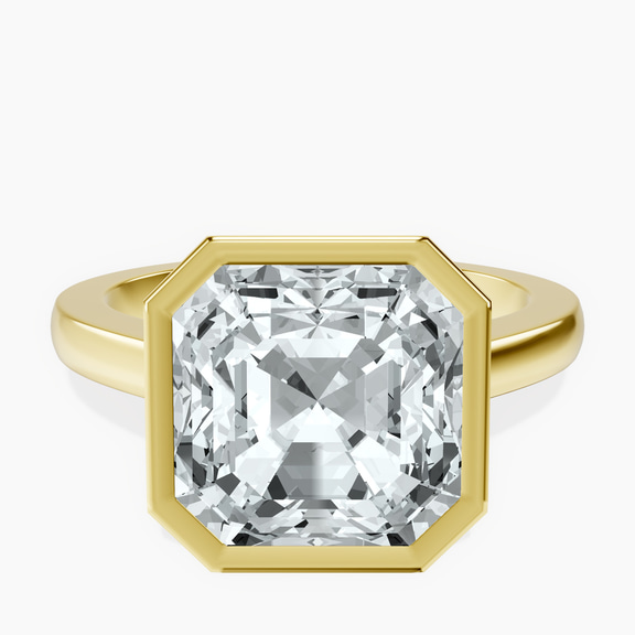 10kt Yellow Gold Bezel Set Solitaire Lab Diamond Ring front image