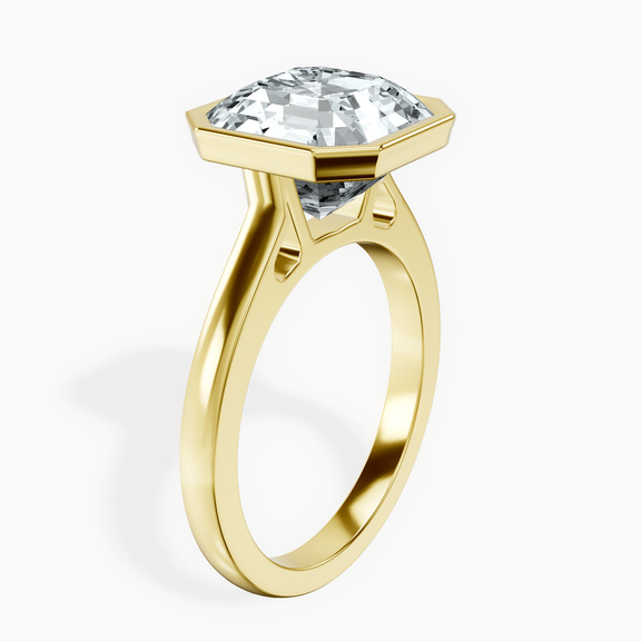 10kt Yellow Gold Bezel Set Solitaire Lab Diamond Ring standing product image one