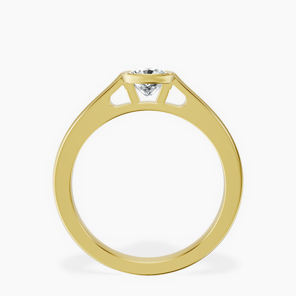 14kt Yellow Gold Bezel Set Solitaire Lab Diamond Ring side right image one