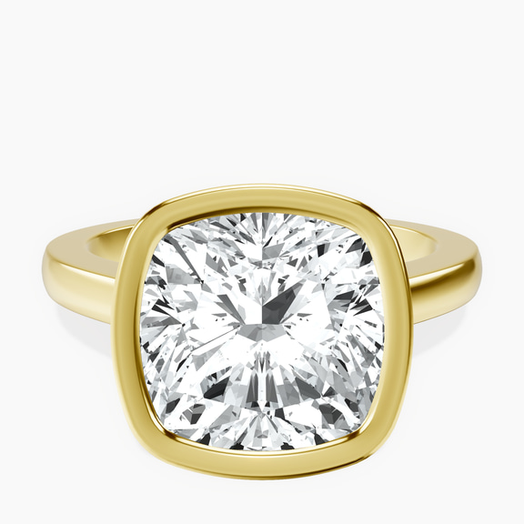 18kt Yellow Gold Bezel Set Solitaire Lab Diamond Ring front image