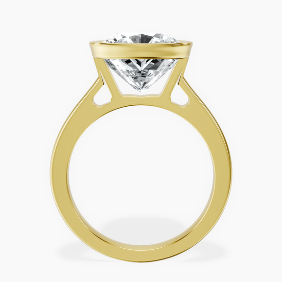 18kt Yellow Gold Bezel Set Solitaire Lab Diamond Ring side right image one