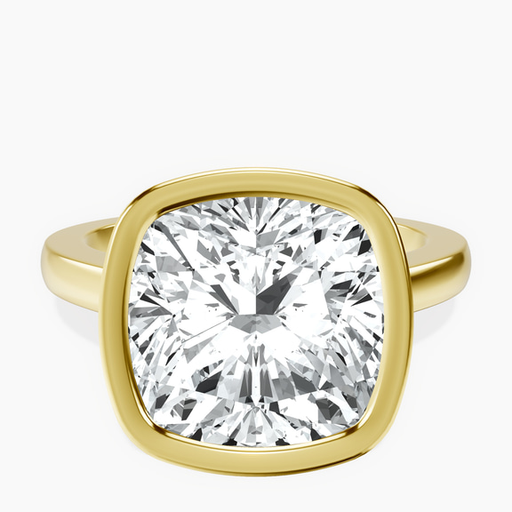 18kt Yellow Gold Bezel Set Solitaire Lab Diamond Ring front image