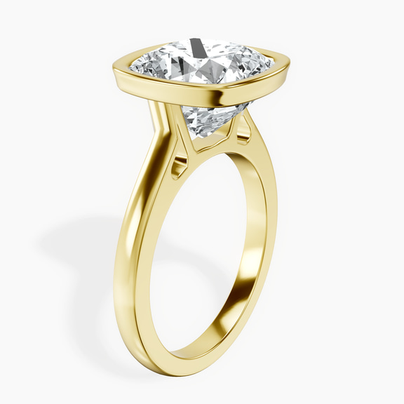 18kt Yellow Gold Bezel Set Solitaire Lab Diamond Ring standing product image one