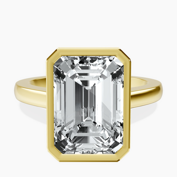 10kt Yellow Gold Bezel Set Solitaire Lab Diamond Ring front image