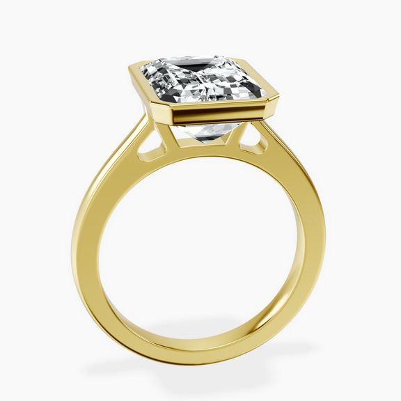 10kt Yellow Gold Bezel Set Solitaire Lab Diamond Ring side right image one
