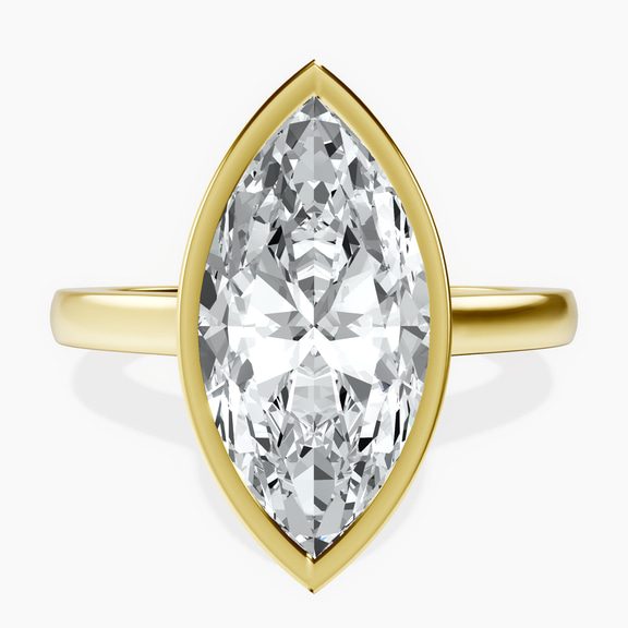 18kt Yellow Gold Bezel Set Solitaire Lab Diamond Ring front image