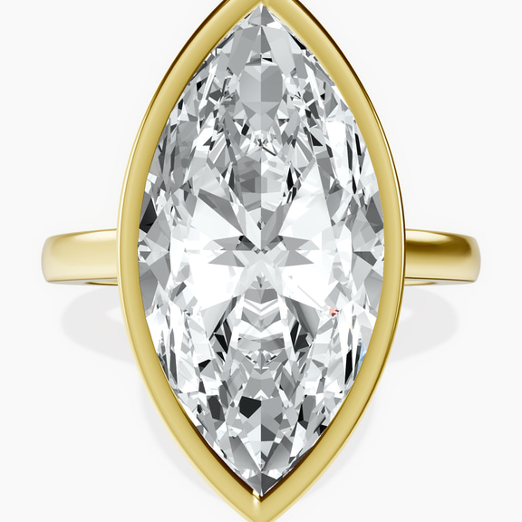 18kt Yellow Gold Bezel Set Solitaire Lab Diamond Ring front image