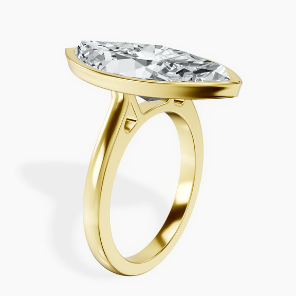 18kt Yellow Gold Bezel Set Solitaire Lab Diamond Ring standing product image one