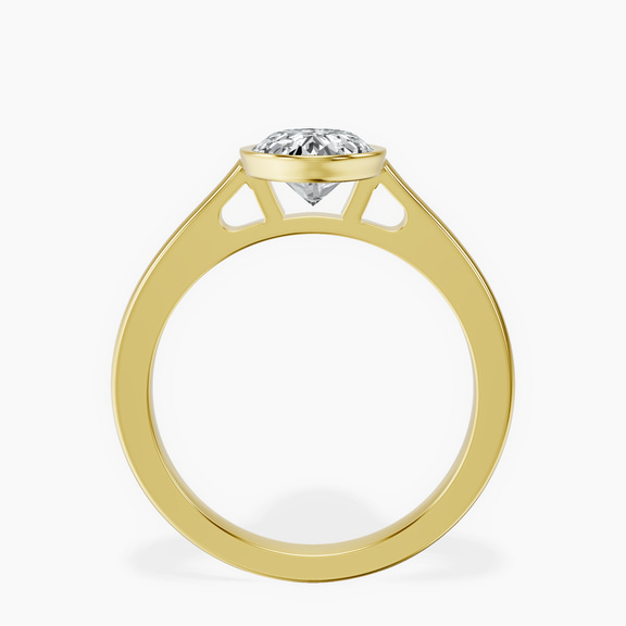 18ct Yellow Gold Bezel Set Solitaire Lab Diamond Ring side right image one