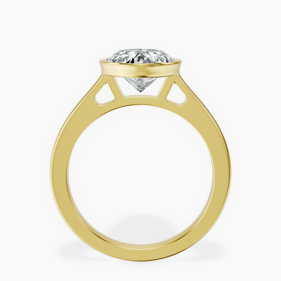 18kt Yellow Gold Bezel Set Solitaire Lab Diamond Ring side right image one