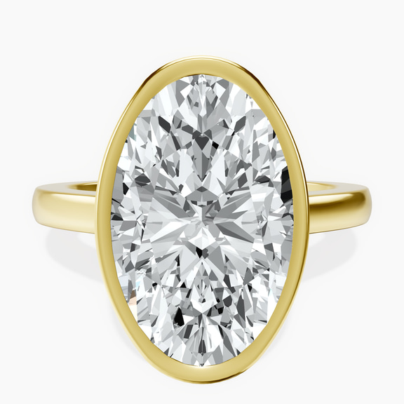 18kt Yellow Gold Bezel Set Solitaire Lab Diamond Ring front image