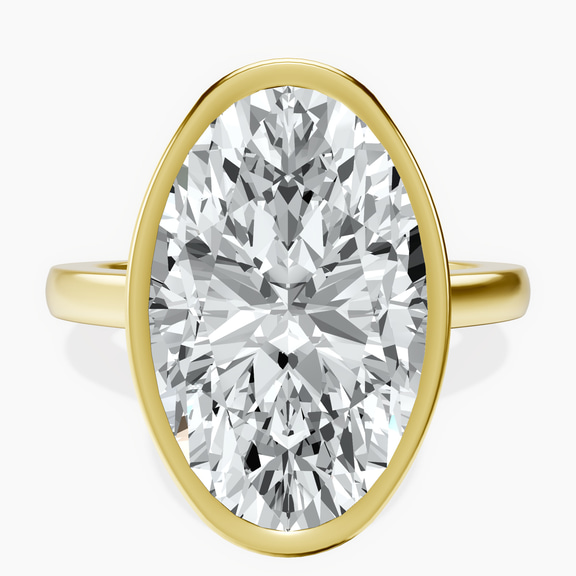 18kt Yellow Gold Bezel Set Solitaire Lab Diamond Ring front image