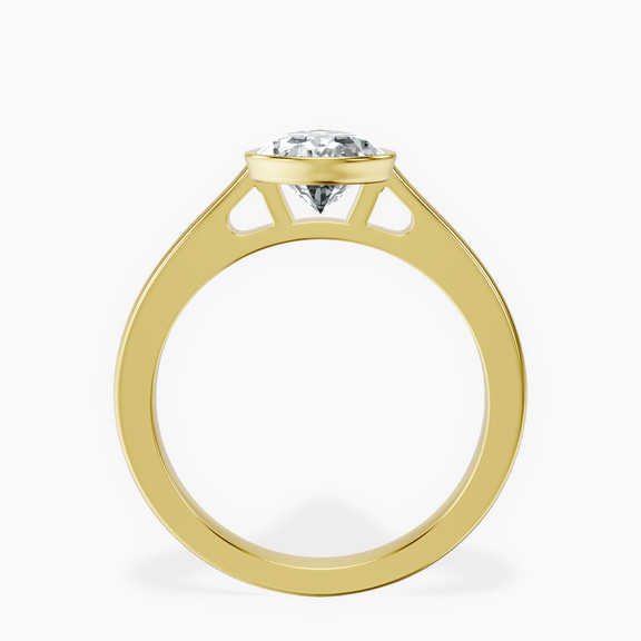18ct Yellow Gold Bezel Set Solitaire Lab Diamond Ring side right image one