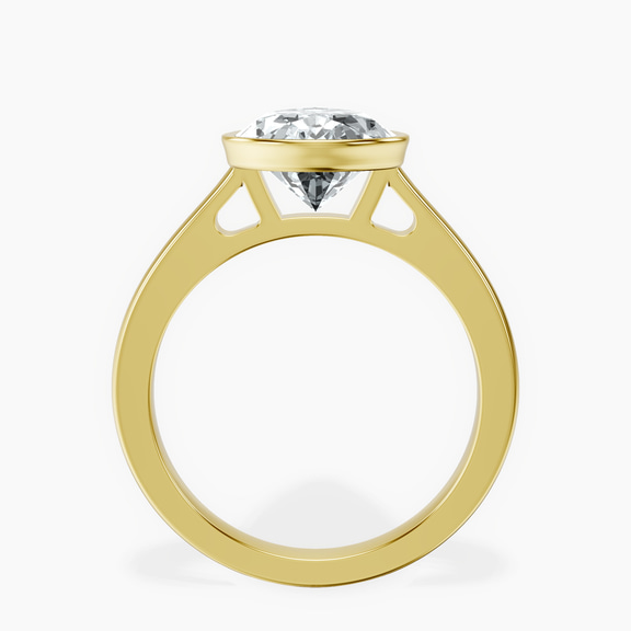 18kt Yellow Gold Bezel Set Solitaire Lab Diamond Ring side right image one