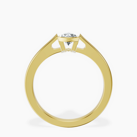 10kt Yellow Gold Bezel Set Solitaire Lab Diamond Ring side right image one