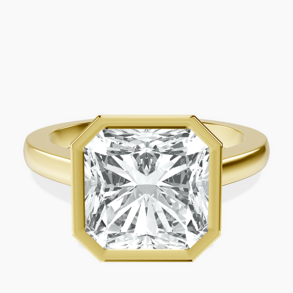 10kt Yellow Gold Bezel Set Solitaire Lab Diamond Ring front image