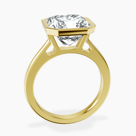18kt Yellow Gold Bezel Set Solitaire Lab Diamond Ring side right image one