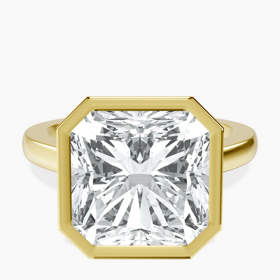 14kt Yellow Gold Bezel Set Solitaire Lab Diamond Ring front image