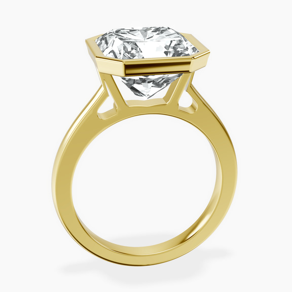 14kt Yellow Gold Bezel Set Solitaire Lab Diamond Ring side right image one