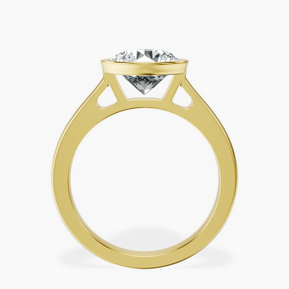 10kt Yellow Gold Bezel Set Solitaire Lab Diamond Ring side right image one