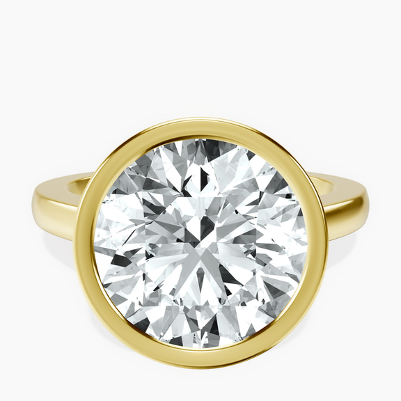 18kt Yellow Gold Bezel Set Solitaire Lab Diamond Ring front image