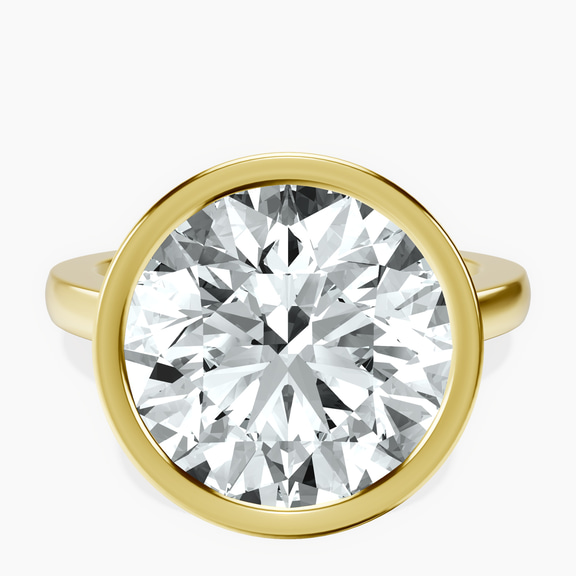 10kt Yellow Gold Bezel Set Solitaire Lab Diamond Ring front image