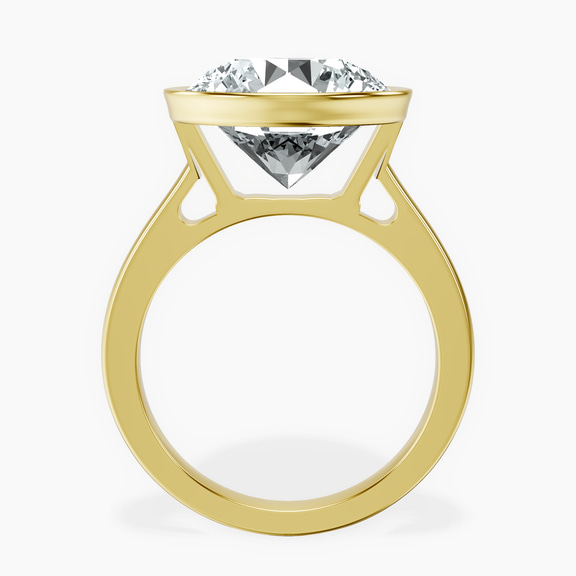 10kt Yellow Gold Bezel Set Solitaire Lab Diamond Ring side right image one