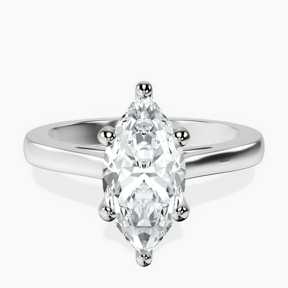 10kt White Gold Nina Dobrev Solitaire 2mm Lab Diamond Ring front image