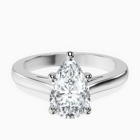 10kt White Gold Nina Dobrev Solitaire 2mm Lab Diamond Ring front image