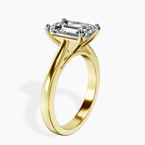 18kt Yellow Gold Nina Dobrev Solitaire 2mm Lab Diamond Ring standing product image one
