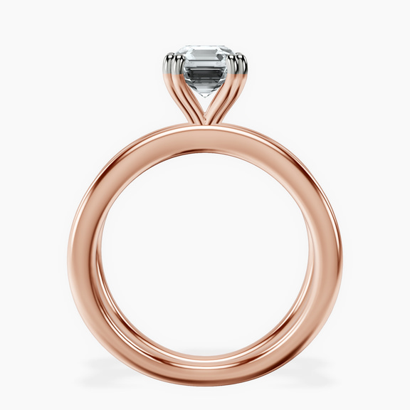 10kt Rose Gold Stella Criss Cross Solitaire Lab Diamond Ring side right image one
