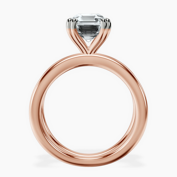 10kt Rose Gold Stella Criss Cross Solitaire Lab Diamond Ring side right image one