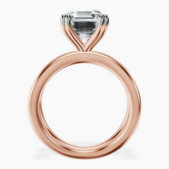 10kt Rose Gold Stella Criss Cross Solitaire Lab Diamond Ring side right image one