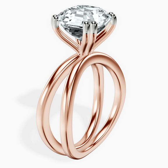 10kt Rose Gold Stella Criss Cross Solitaire Lab Diamond Ring standing product image one