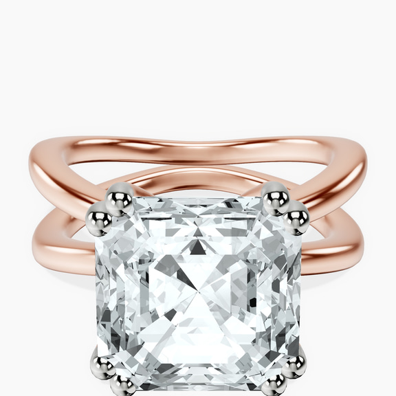 10kt Rose Gold Stella Criss Cross Solitaire Lab Diamond Ring front image
