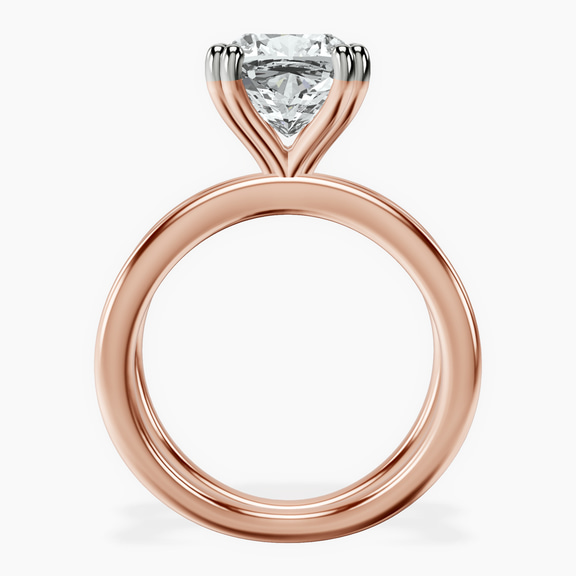 14kt Rose Gold Stella Criss Cross Solitaire Lab Diamond Ring side right image one