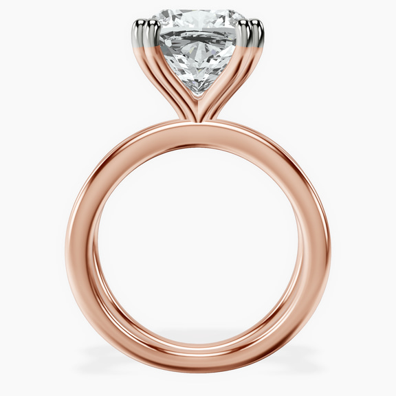 14kt Rose Gold Stella Criss Cross Solitaire Lab Diamond Ring side right image one