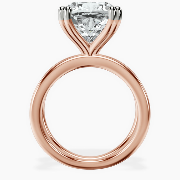 10kt Rose Gold Stella Criss Cross Solitaire Lab Diamond Ring side right image one