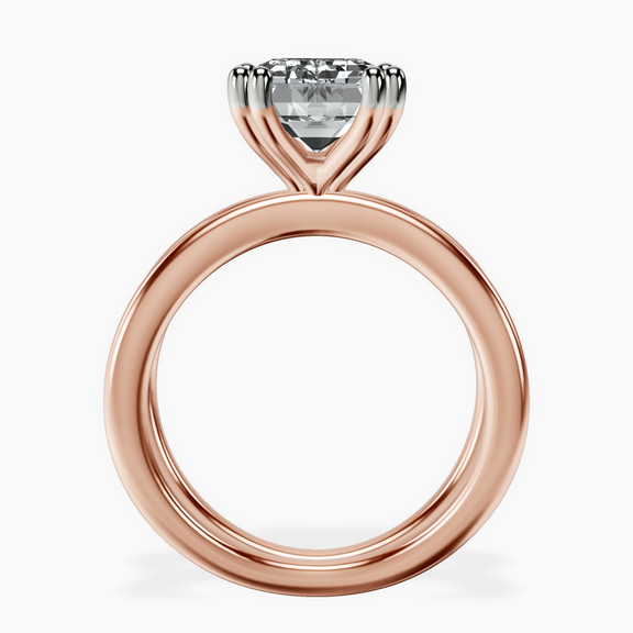 10kt Rose Gold Stella Criss Cross Solitaire Lab Diamond Ring side right image one