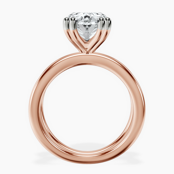 10kt Rose Gold Stella Criss Cross Solitaire Lab Diamond Ring side right image one