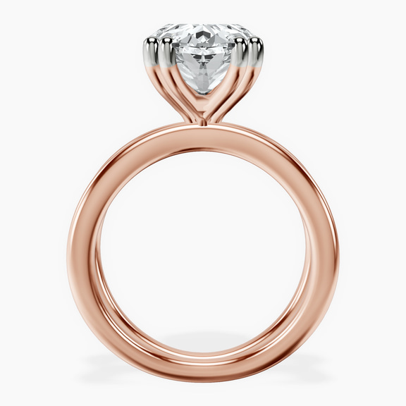 10kt Rose Gold Stella Criss Cross Solitaire Lab Diamond Ring side right image one