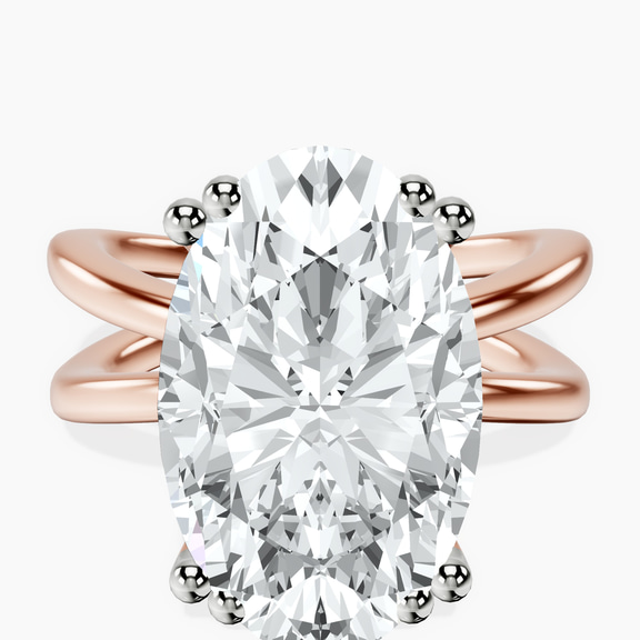 18kt Rose Gold Stella Criss Cross Solitaire Lab Diamond Ring front image