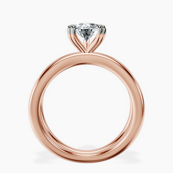 10kt Rose Gold Stella Criss Cross Solitaire Lab Diamond Ring side right image one