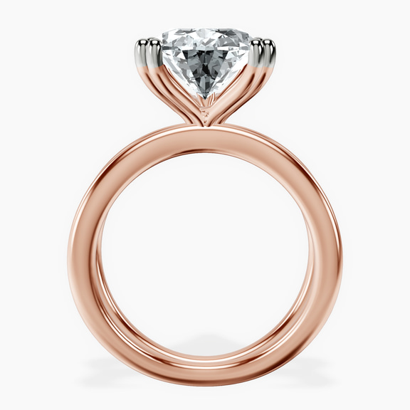 18kt Rose Gold Stella Criss Cross Solitaire Lab Diamond Ring side right image one
