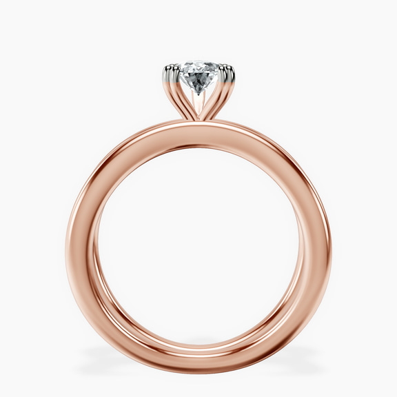 10kt Rose Gold Stella Criss Cross Solitaire Lab Diamond Ring side right image one
